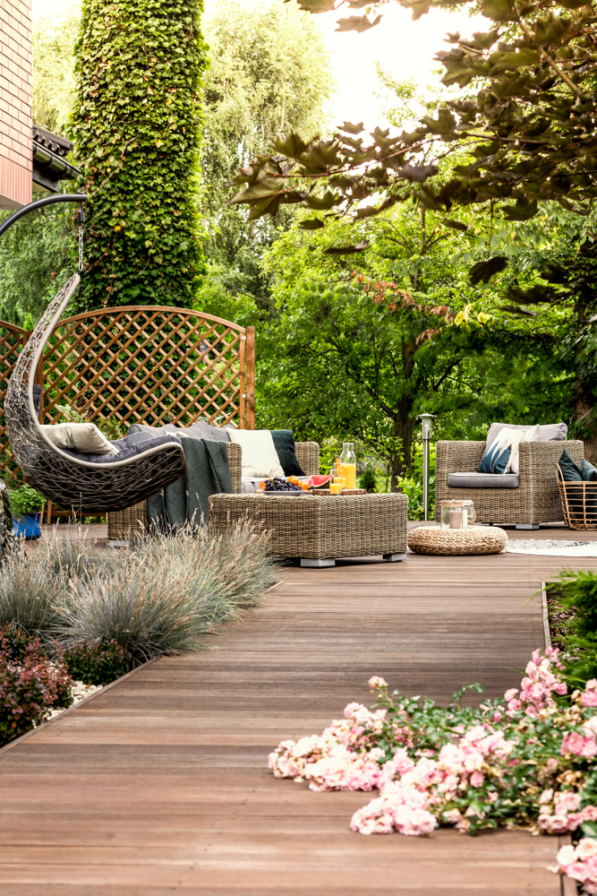 Terrasse en bois suspendue